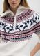 White jumper with multicolour jacquard pattern and zipper_4