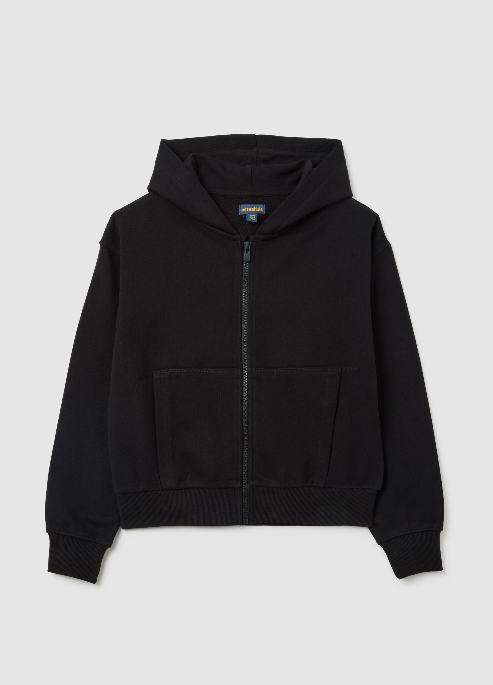 Girls' black pure cotton regular fit sweatshirt