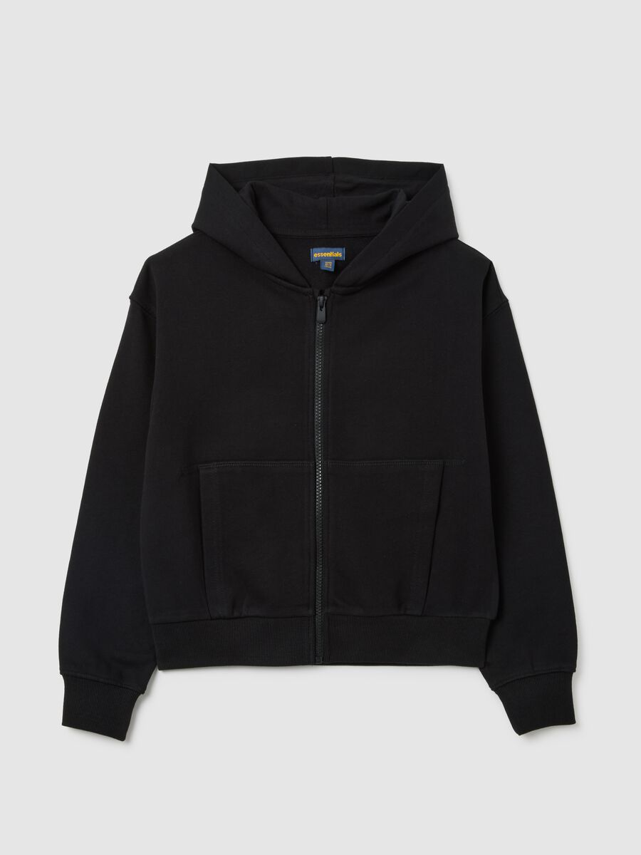 Girls' black pure cotton regular fit sweatshirt_3
