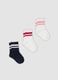 Girls&rsquo; multicolour organic stretch cotton midi socks 3-pack_0