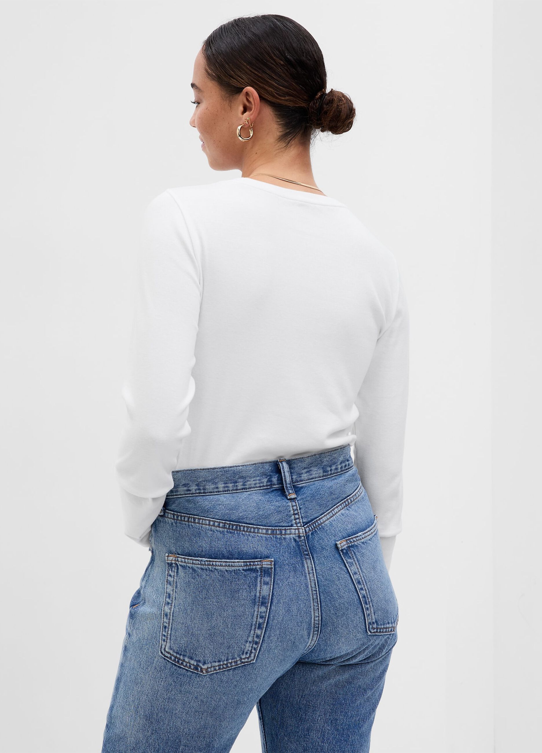 Long-sleeved T-shirt in cotton and modal