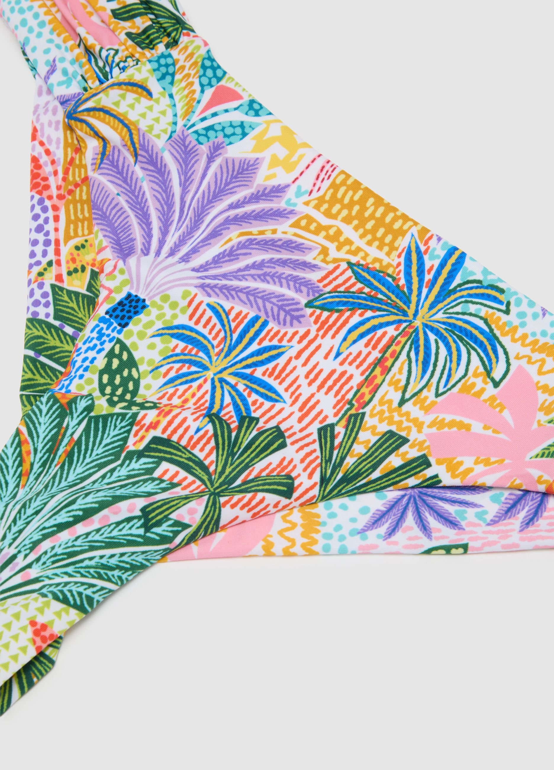 Slip bikini a vita alta da donna in misto elasticizzato multicolor