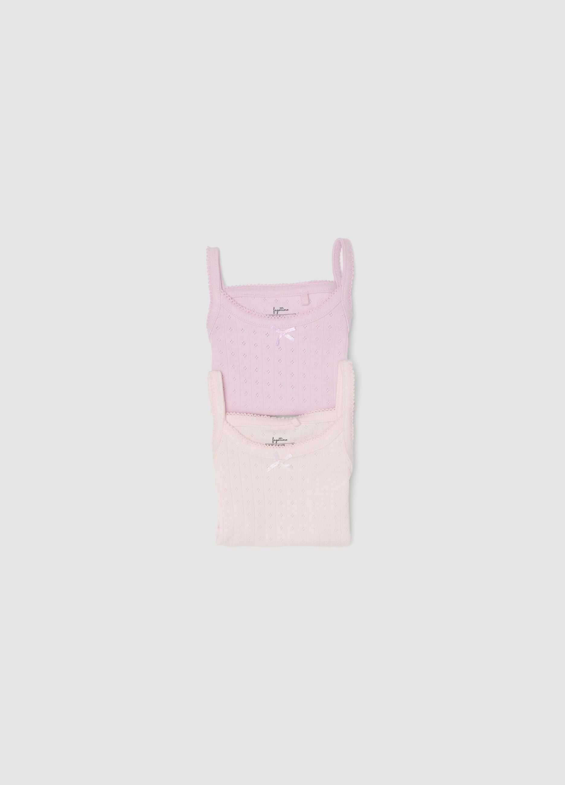 2-pack pink organic cotton pointelle bodysuits for baby girl
