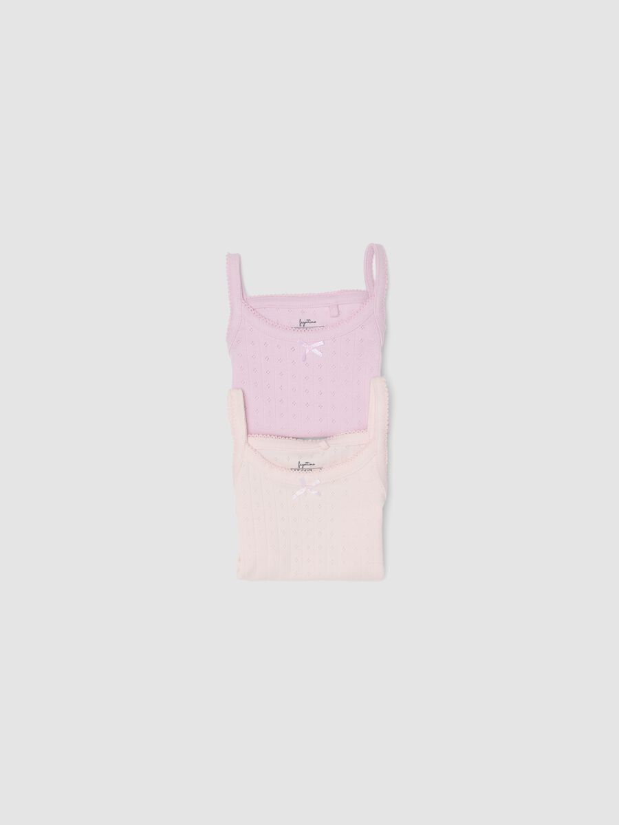 Bipack body rosa in puro cotone organico traforati per neonata_2