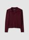 Maglia rossa in misto viscosa con colletto polo regular fit_4