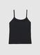 Black vest top with thin straps regular fit_4