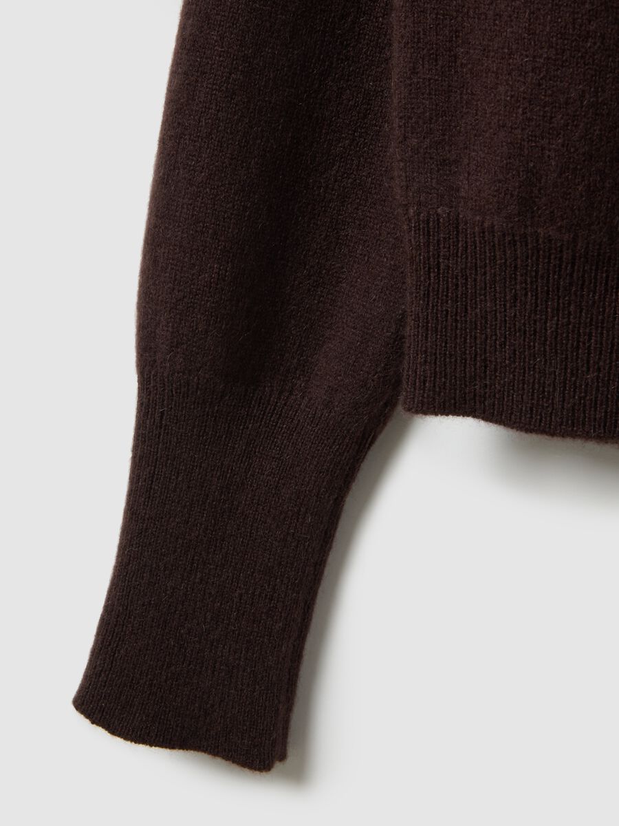 Brown crew neck sweater in pure cashmere, regular fit_5