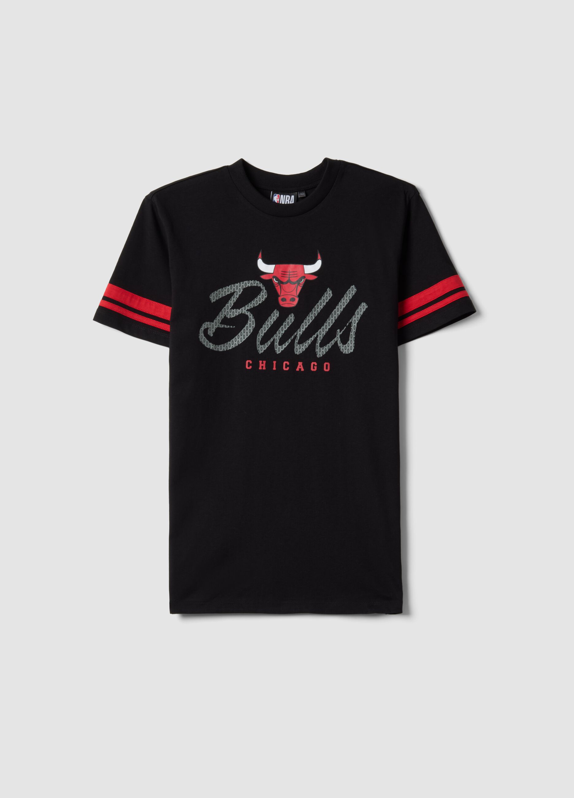 Boys' relaxed fit black pure cotton T-shirt - Chicago Bulls