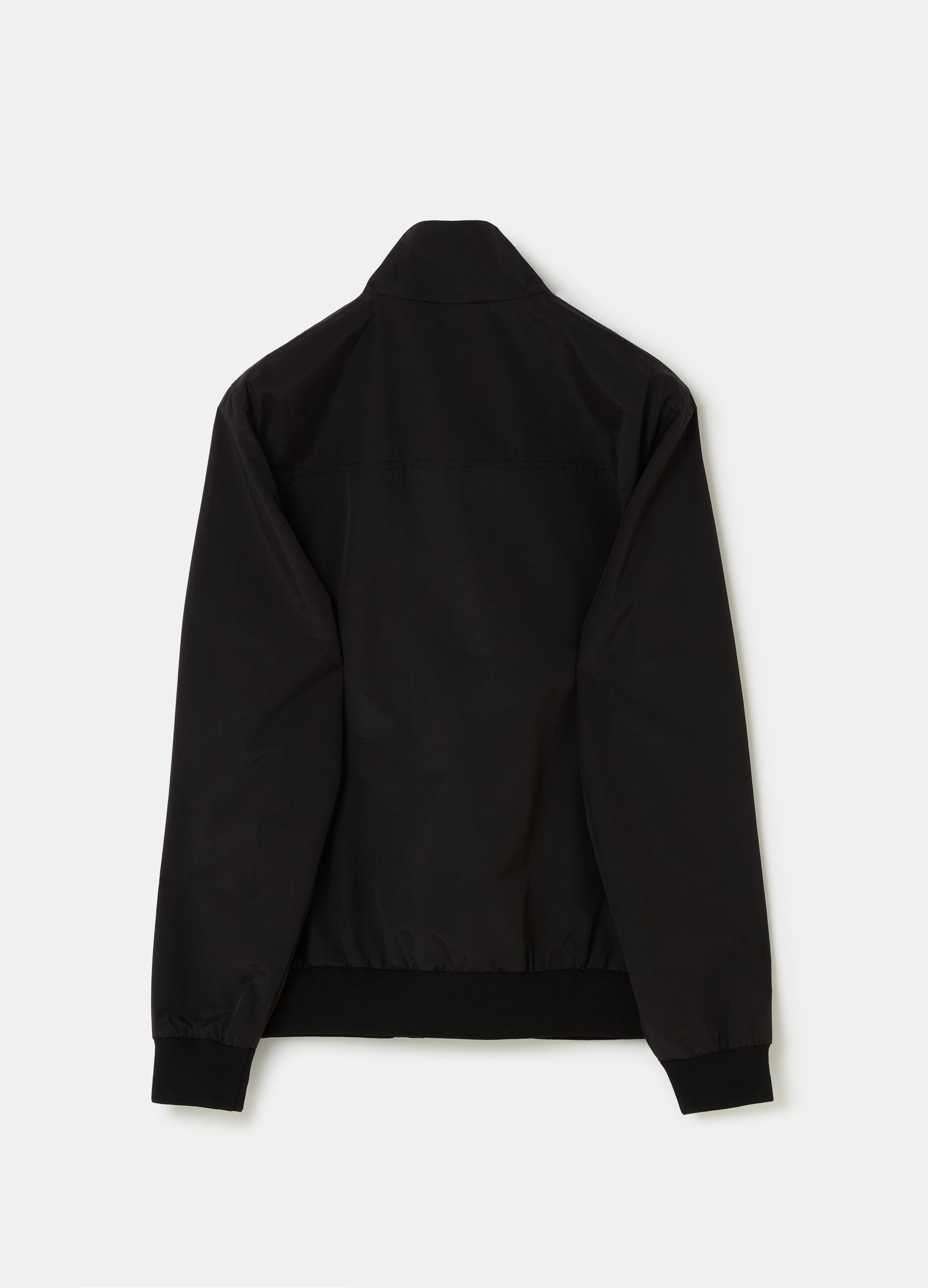 Full-zip bomber jacket with high neck