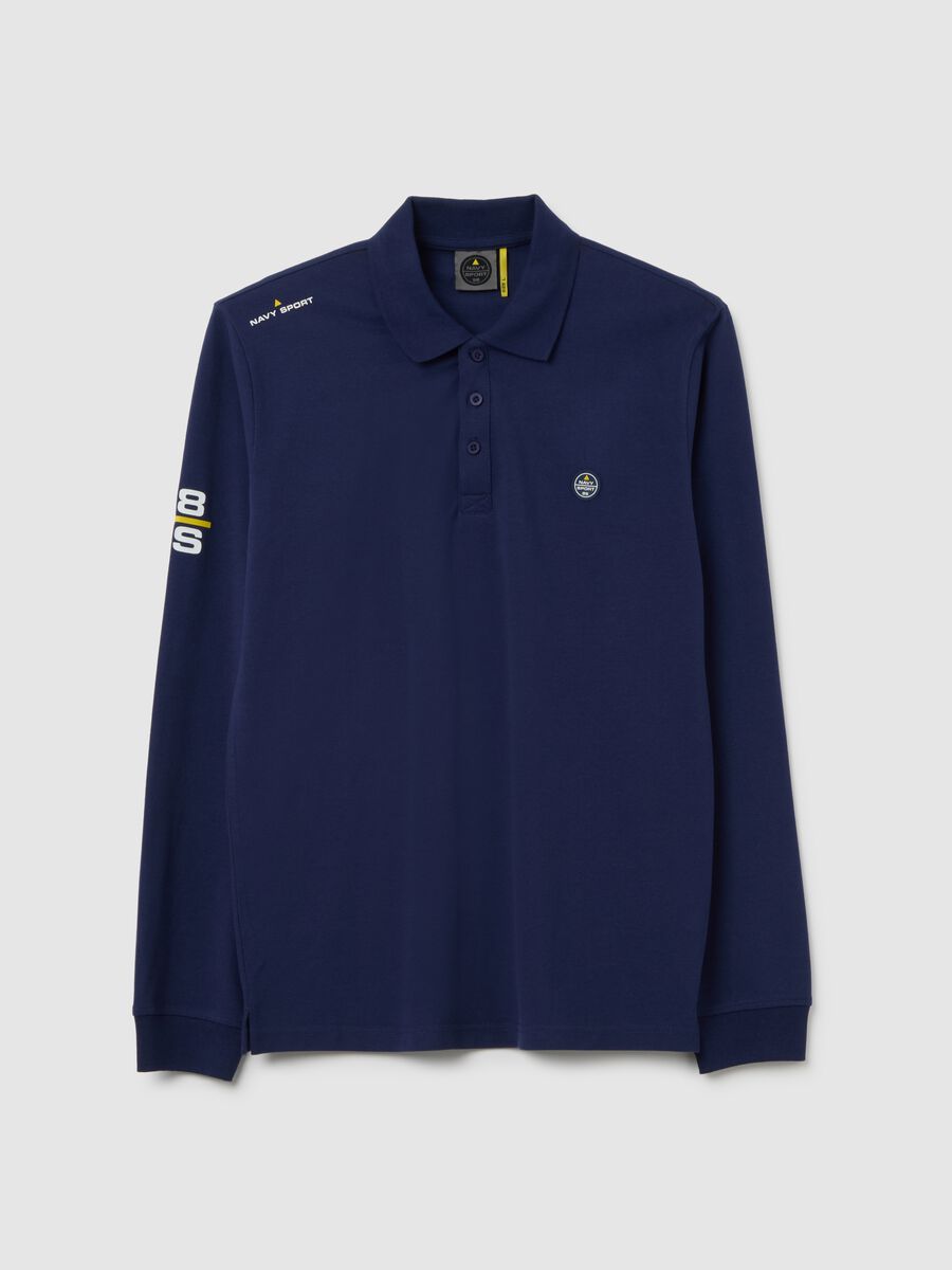 Polo in puro cotone blu_4