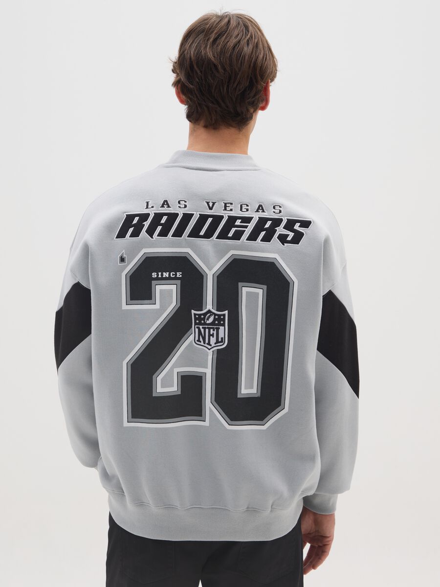 Grey cotton blend sweatshirt with Raiders print_2