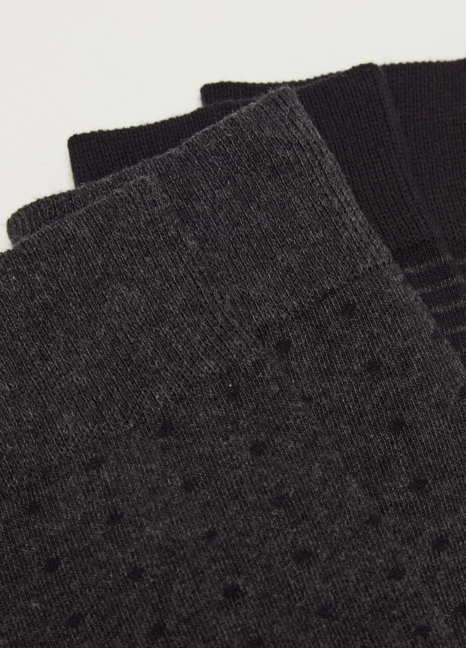Five-pair pack socks with stripes and polka dots pattern