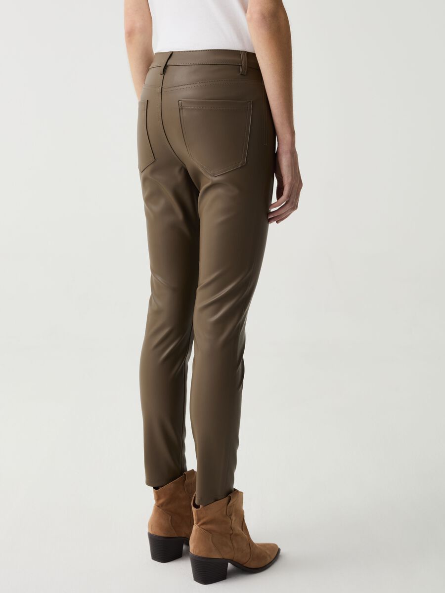 Jeggings cropped skinny fit effetto lucido_2