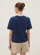 Blue regular-fit pure cotton T-shirt with perforated detail_3