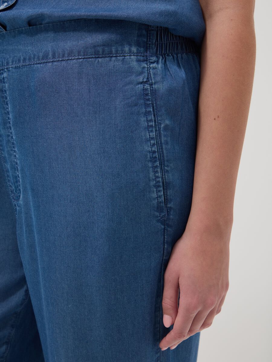 Pantaloni jogger in puro lyocell blu regular fit_3