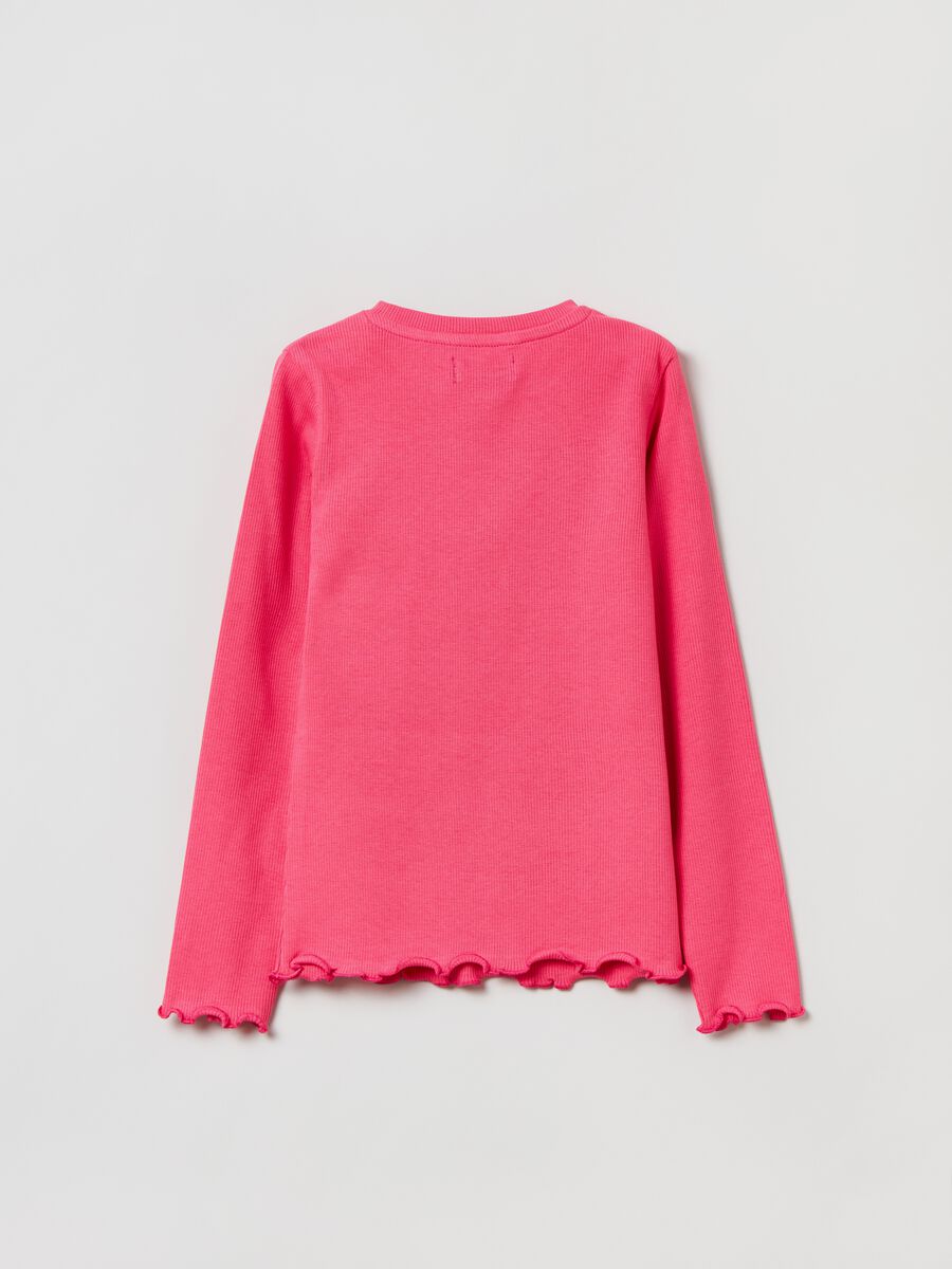 T-shirt a maniche lunghe a costine_1