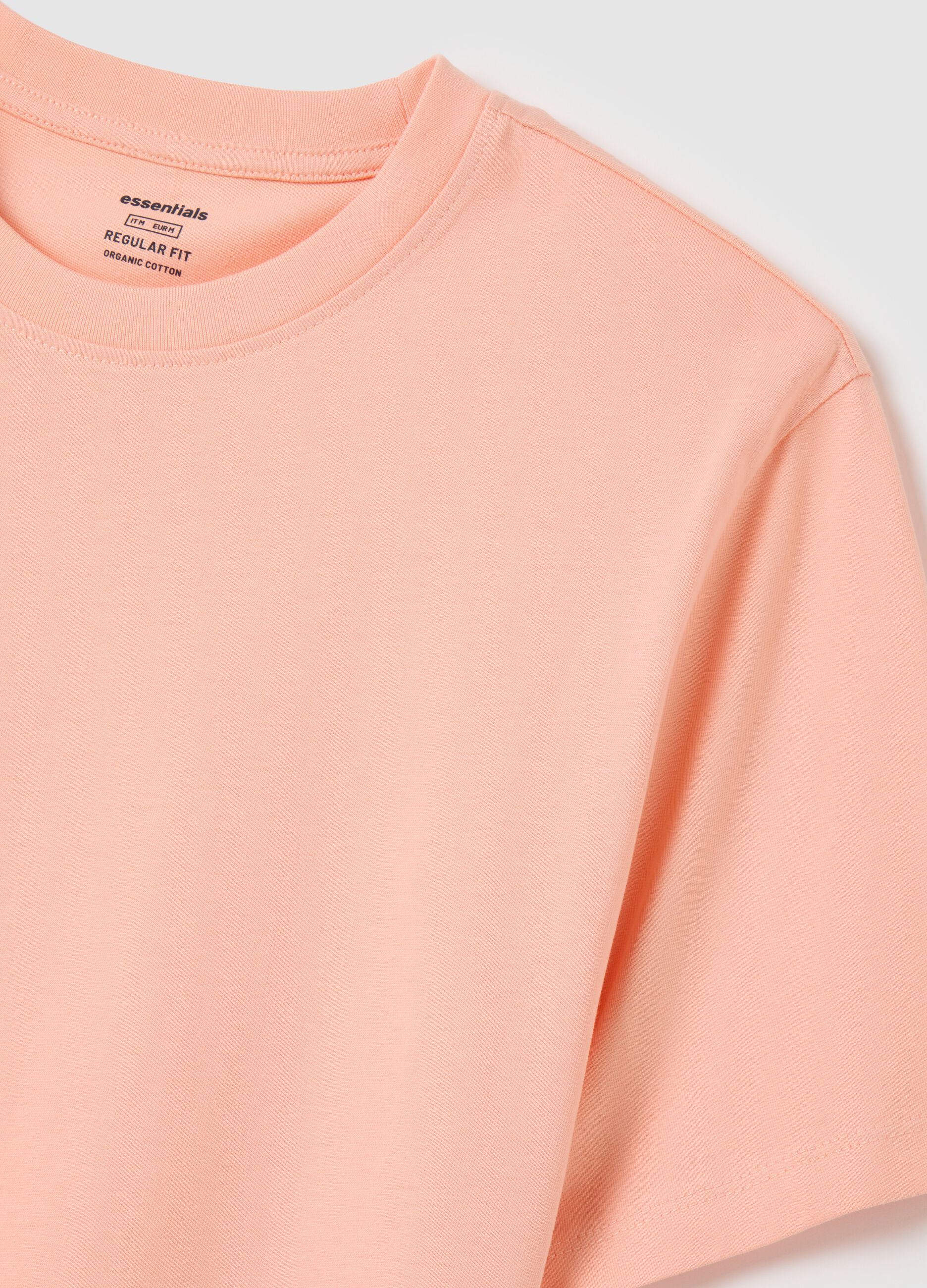 T-shirt da uomo in puro cotone rosa regular fit