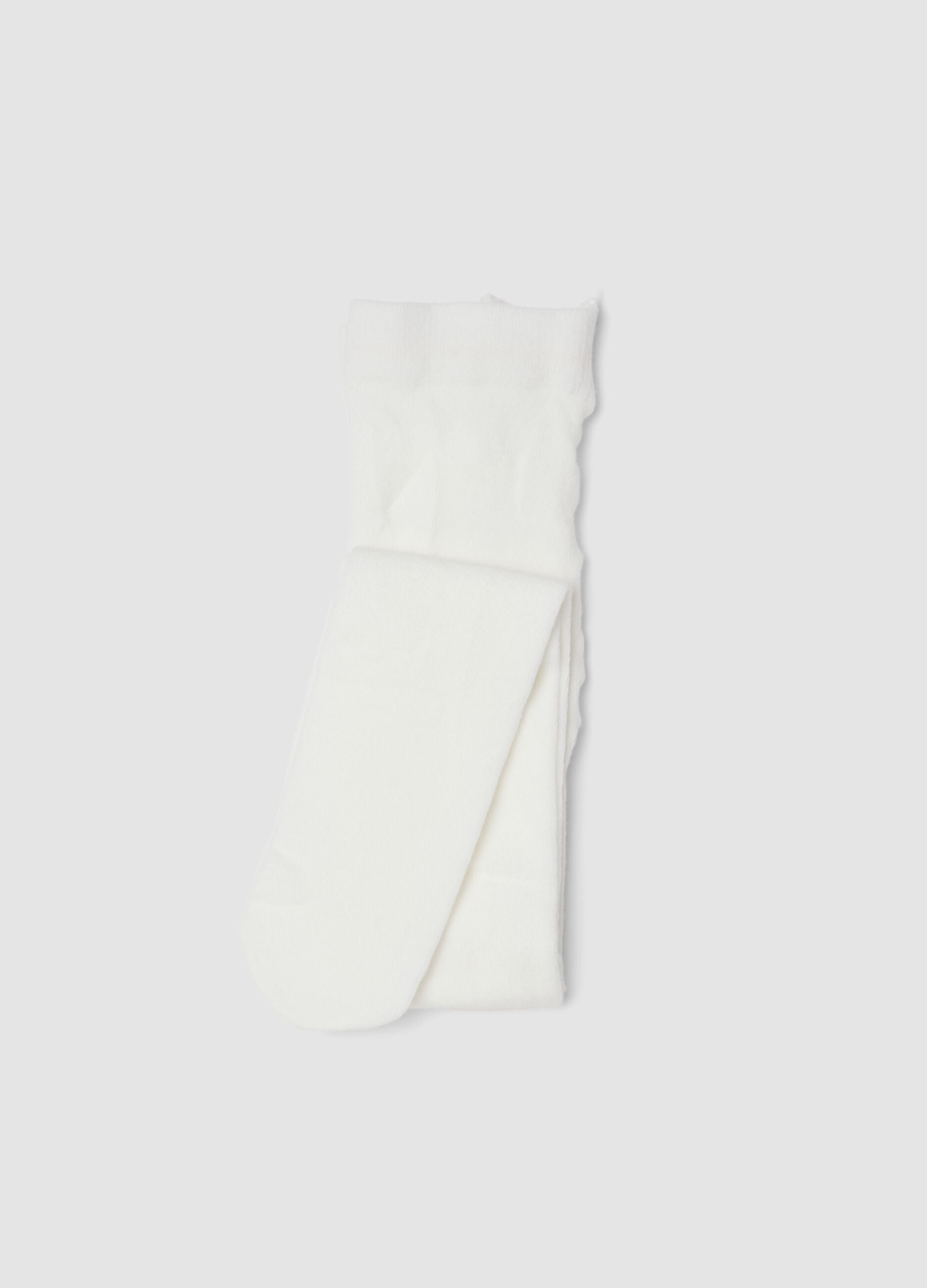 White organic stretch cotton tights