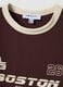 Brown cotton T-shirt with front graphic print and contrast trims_6