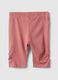 Slim fit pink cotton leggings for newborns with crumpled design_1