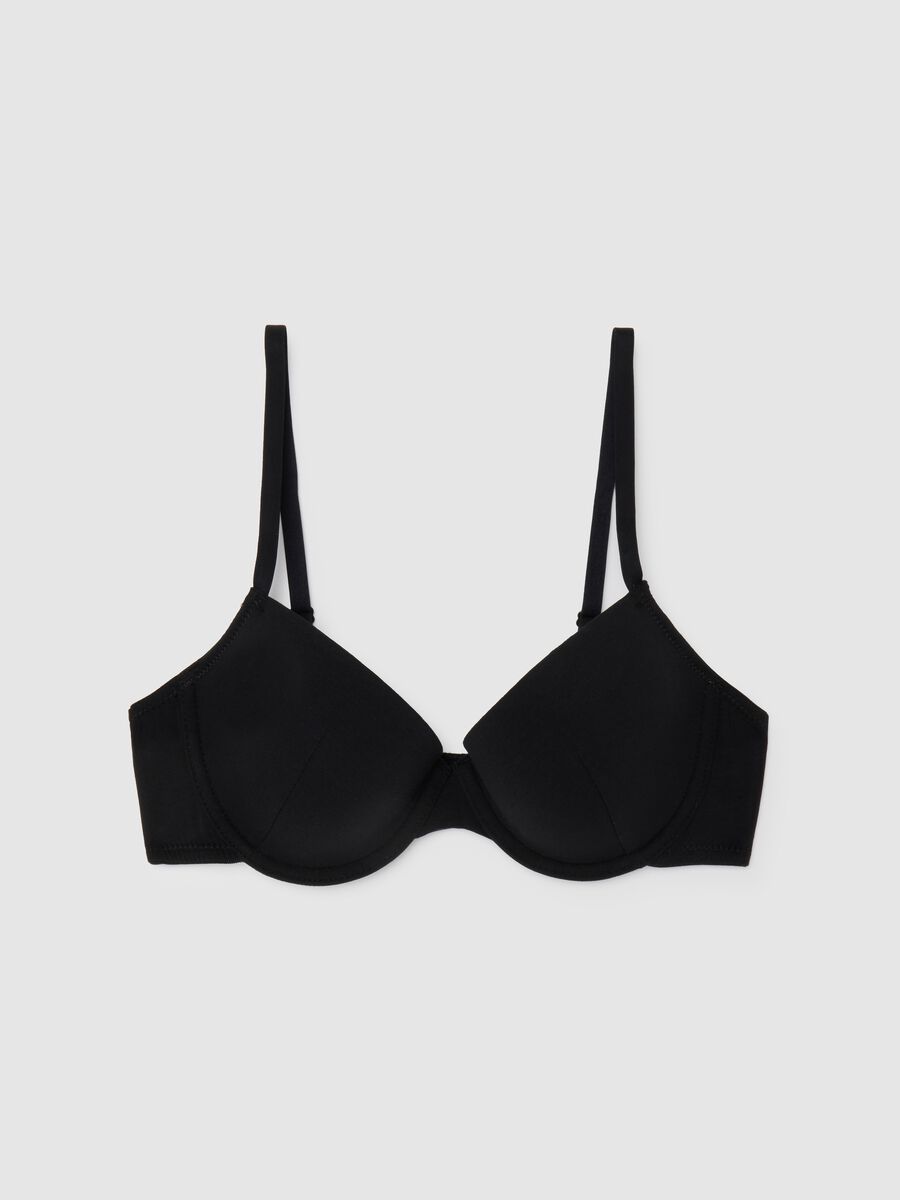 Women's Black Padded Cotton Blend Bra_4
