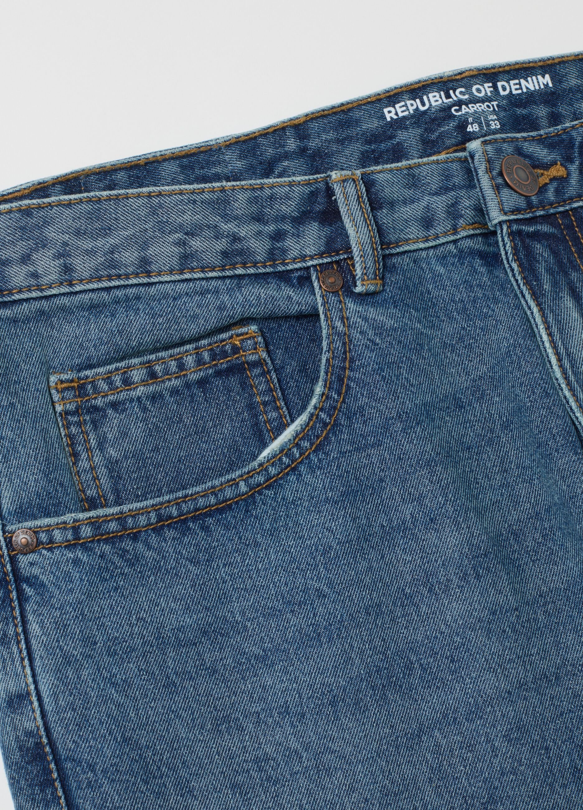 Jeans in puro cotone denim carrot fit