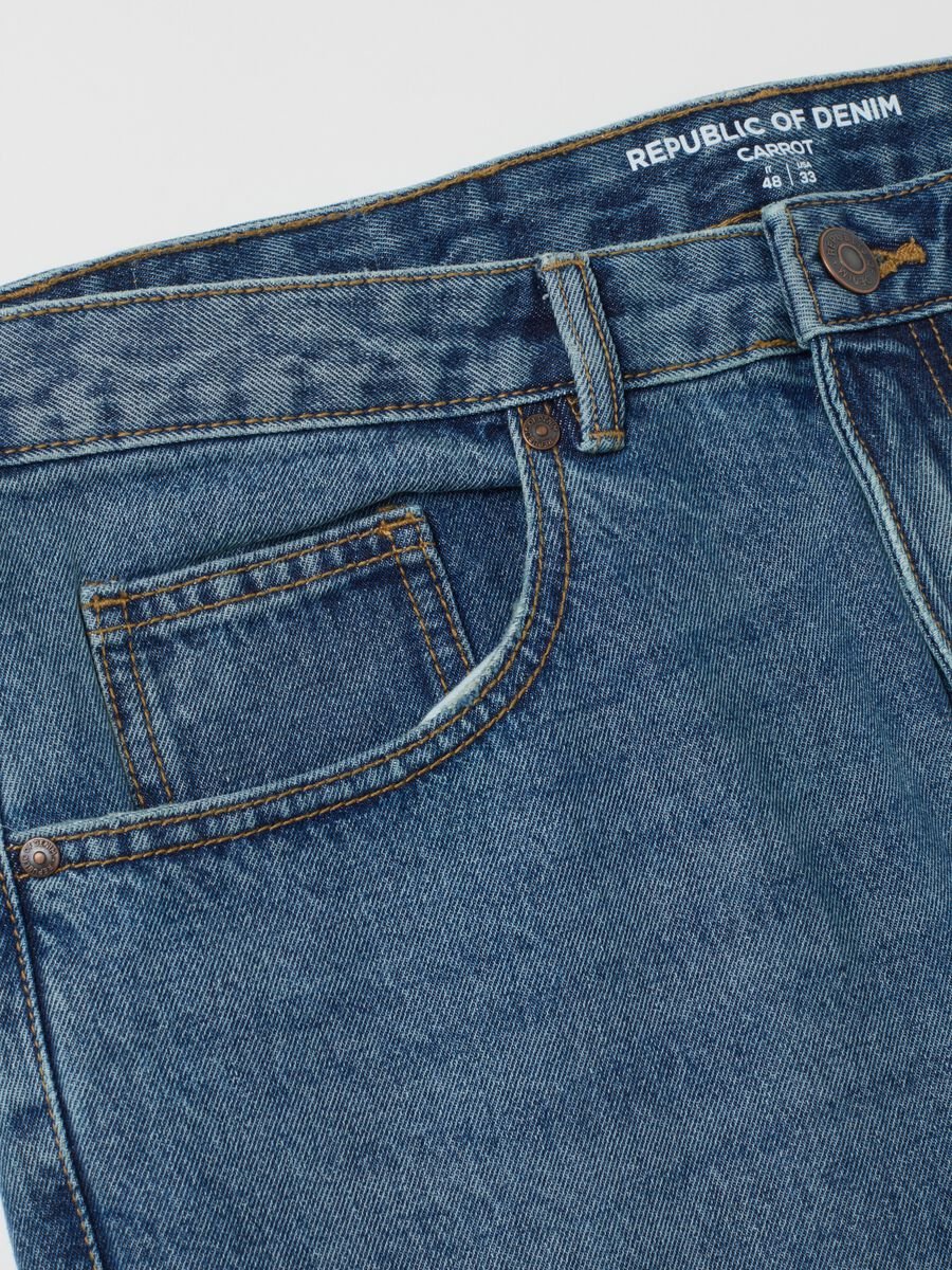 Jeans in puro cotone denim carrot fit_1