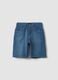 Shorts cargo in denim blu di puro cotone da bambino baggy fit_3