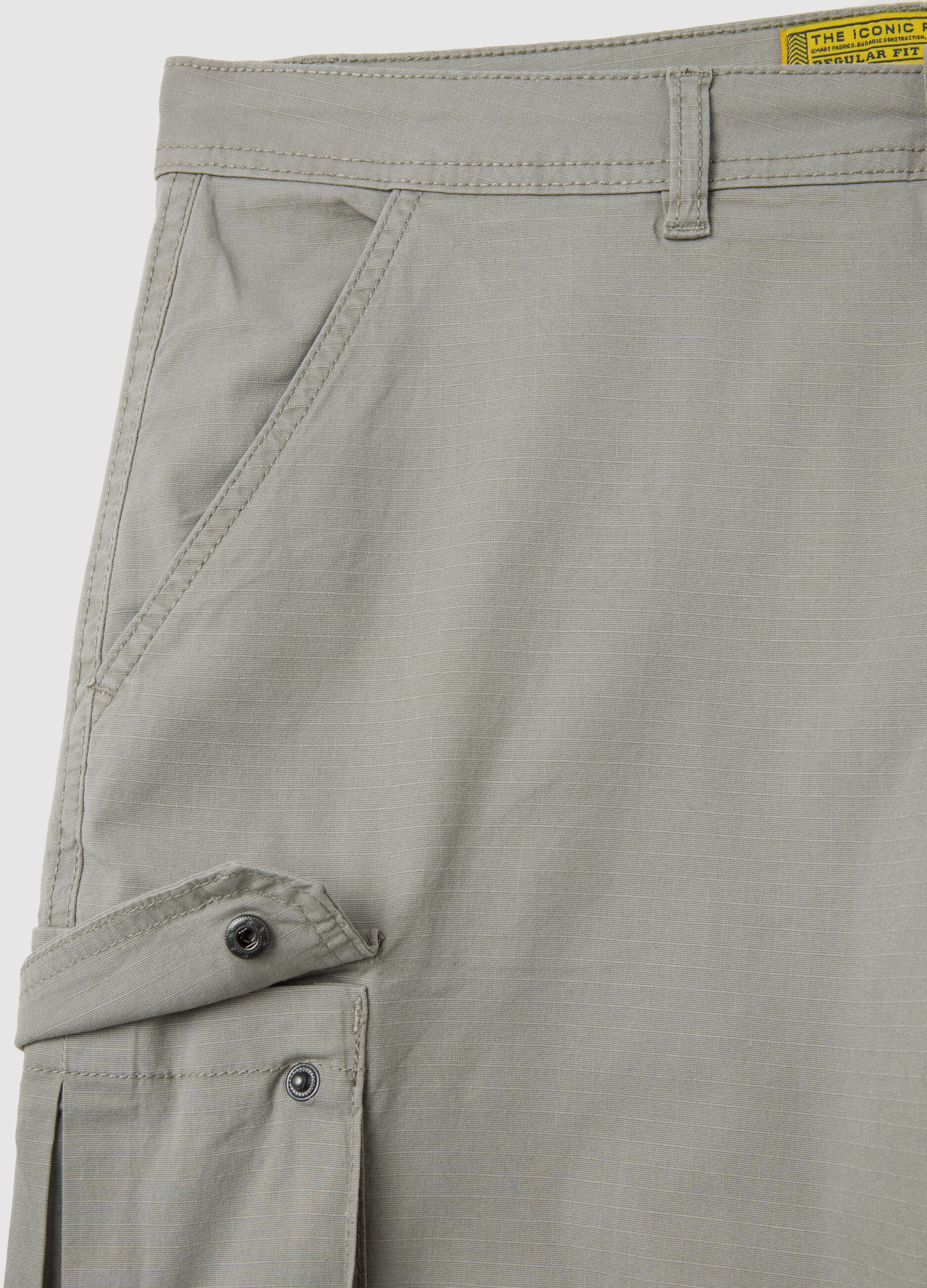Men's Grey Stretch Cotton Cargo Trousers