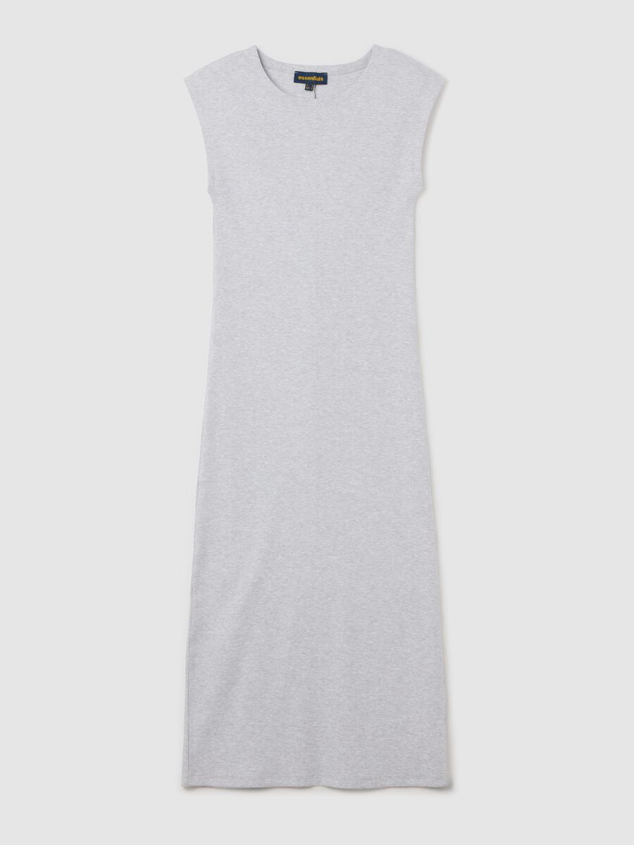 Essentials grey midi dress in stretch cotton_4