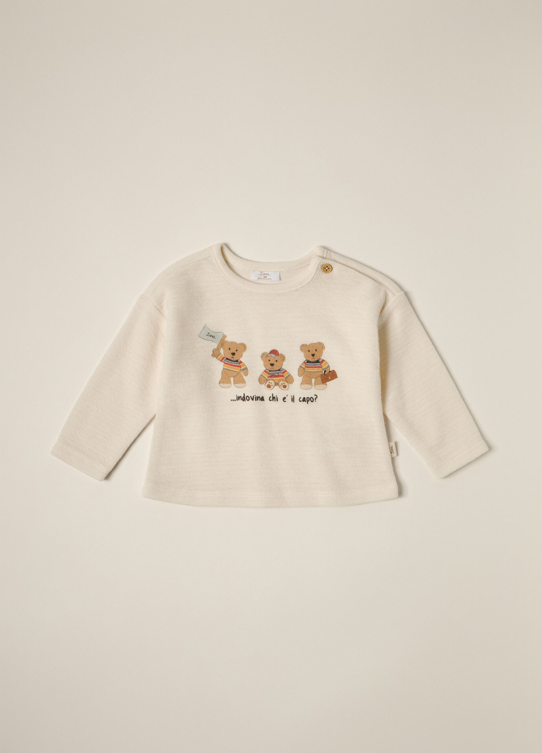 IANA newborn boy sweatshirt in cotton blend French terry