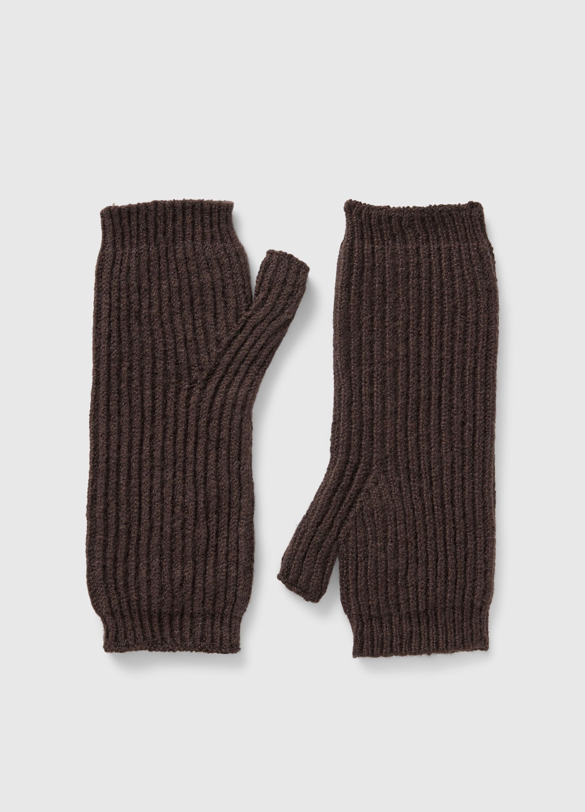 Ribbed half-finger gloves