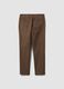 Pantaloni chino marrone in twill di cotone elasticizzato slim fit_2