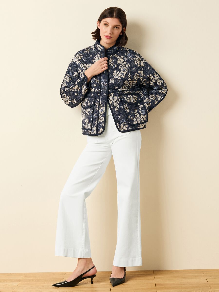 Solid colour bootcut-fit trousers_0