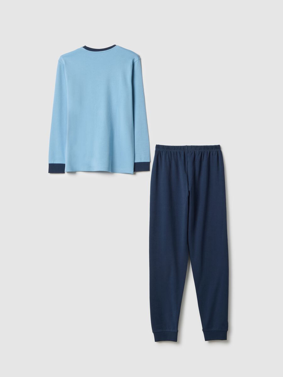 Pigiama da bambino in puro cotone multicolor regular fit con stampa_1