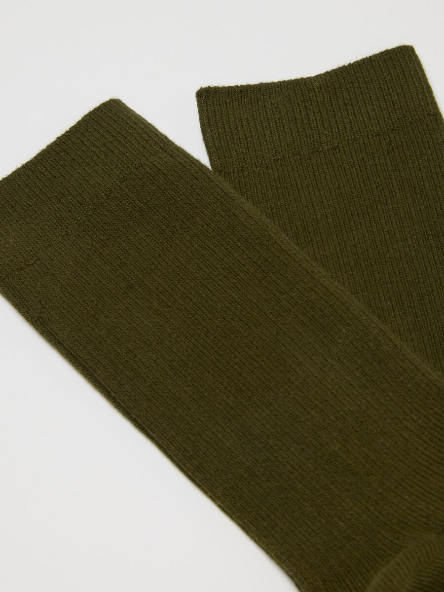 Calze midi verdi in misto cotone_1