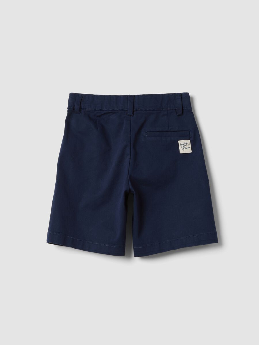 Boys&rsquo; blue stretch cotton chino shorts_1