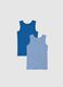 Boys' multicolour pure cotton regular fit tank tops - twin pack_1