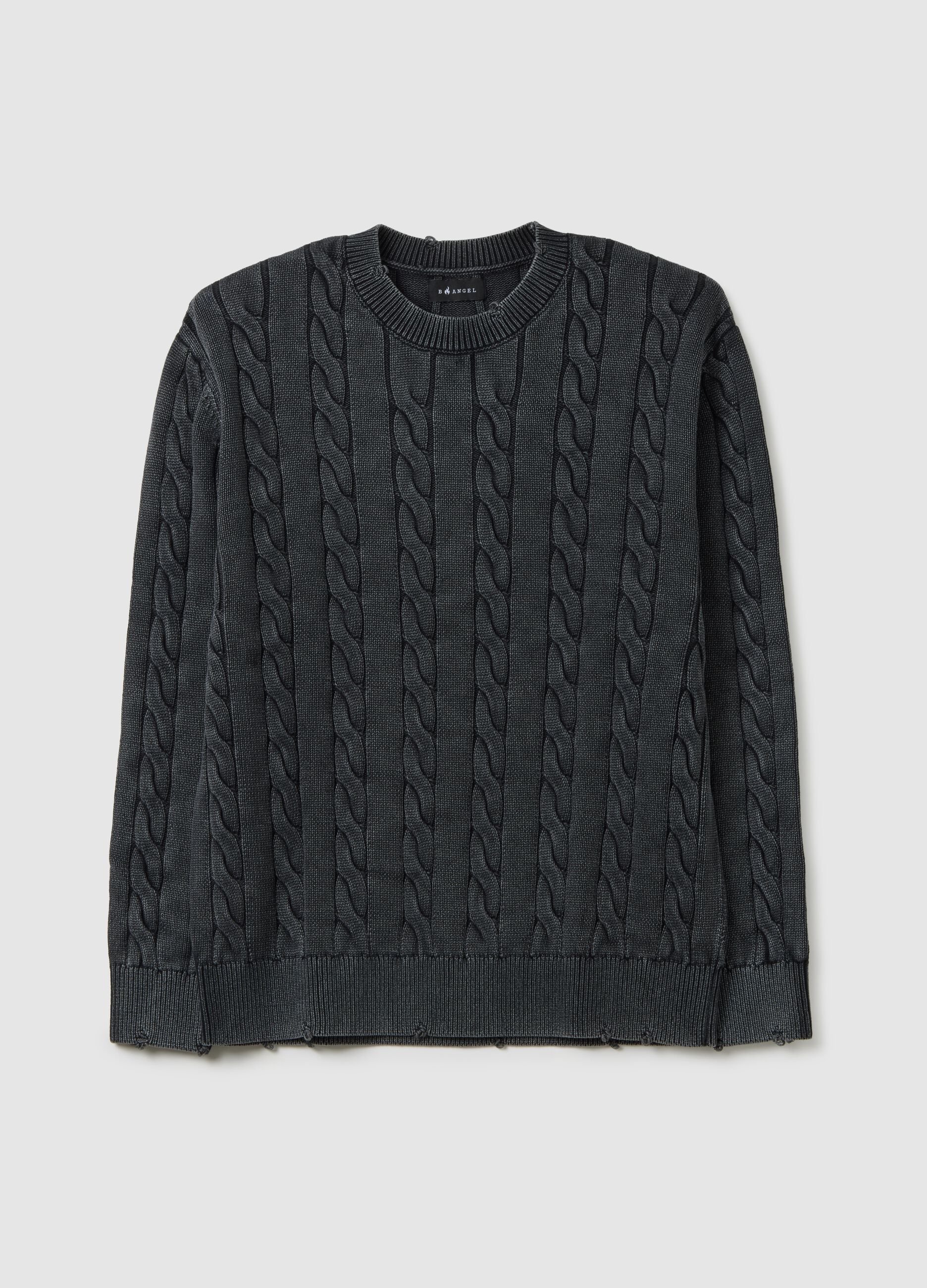 Maglione in puro cotone grigio regular fit