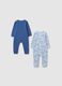 Blue cotton jumpsuit with dinosaur print_1