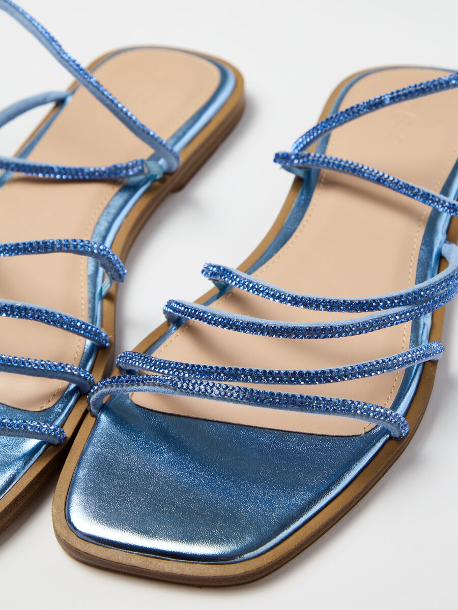 Flat sandals with diamanté straps_2