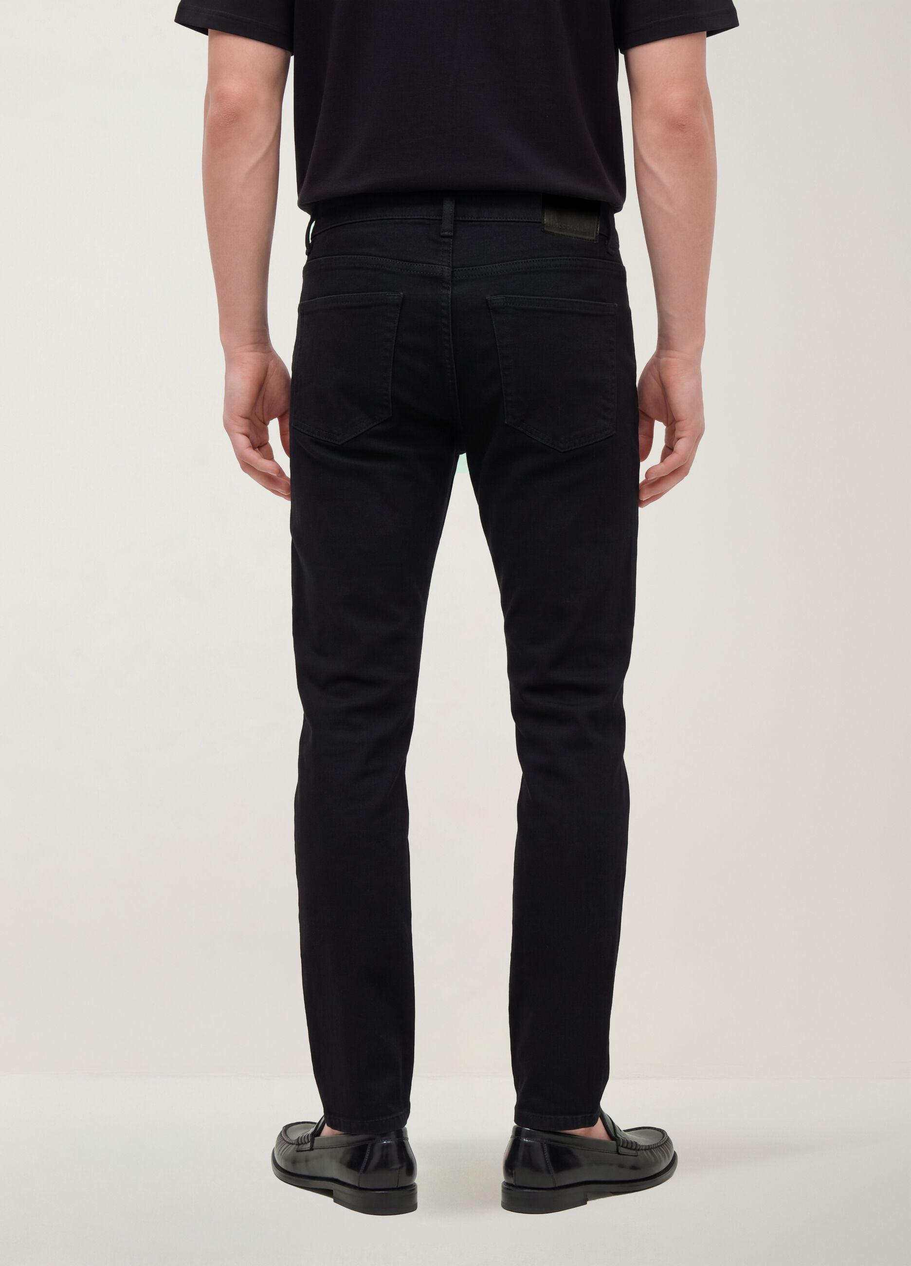 Black slim-fit jeans in cotton and viscose blend
