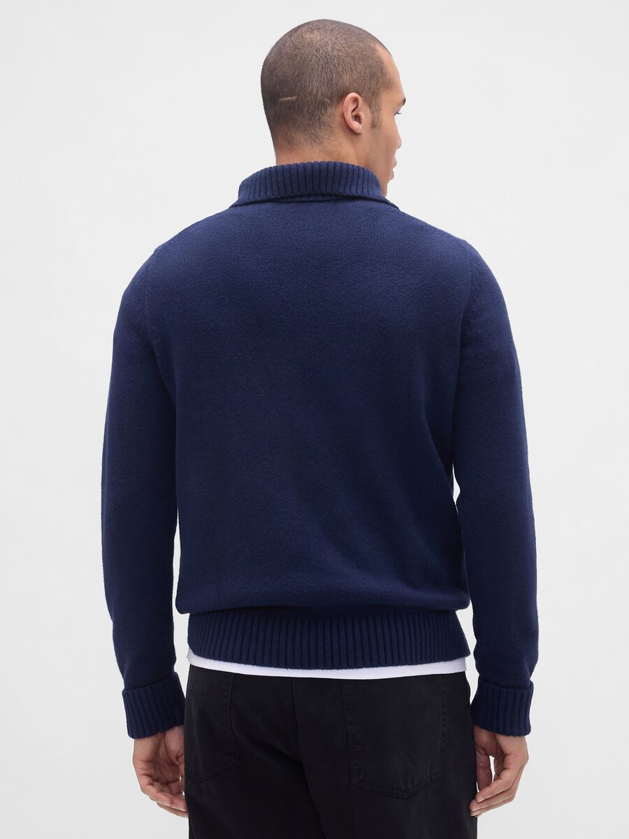 Men's Blue Cotton Blend Jumper_1