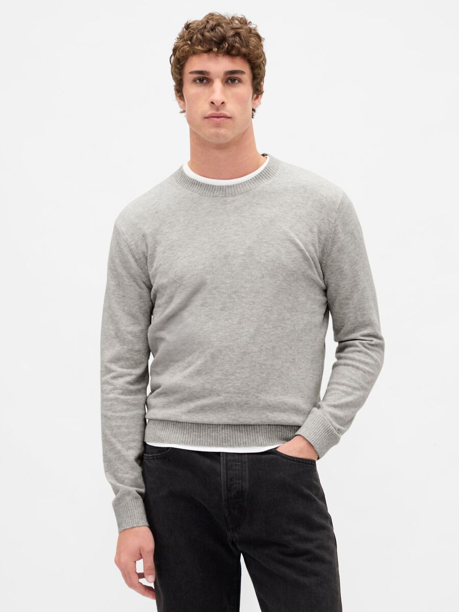 Grey Cotton Blend Jumper_0
