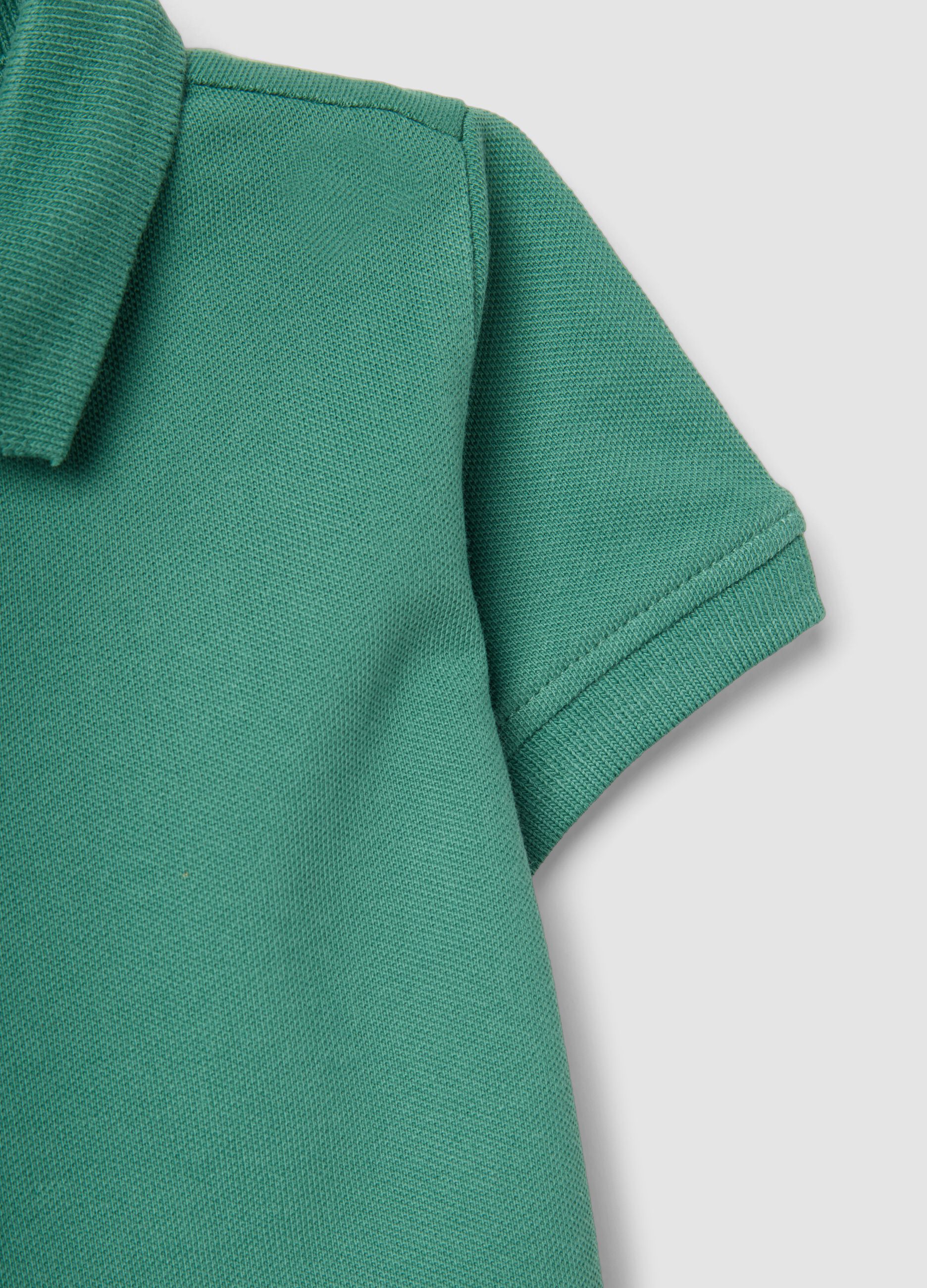 Boys&rsquo; green organic cotton polo shirt, regular fit