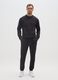 Black Stretch Cotton Sports Trousers_0