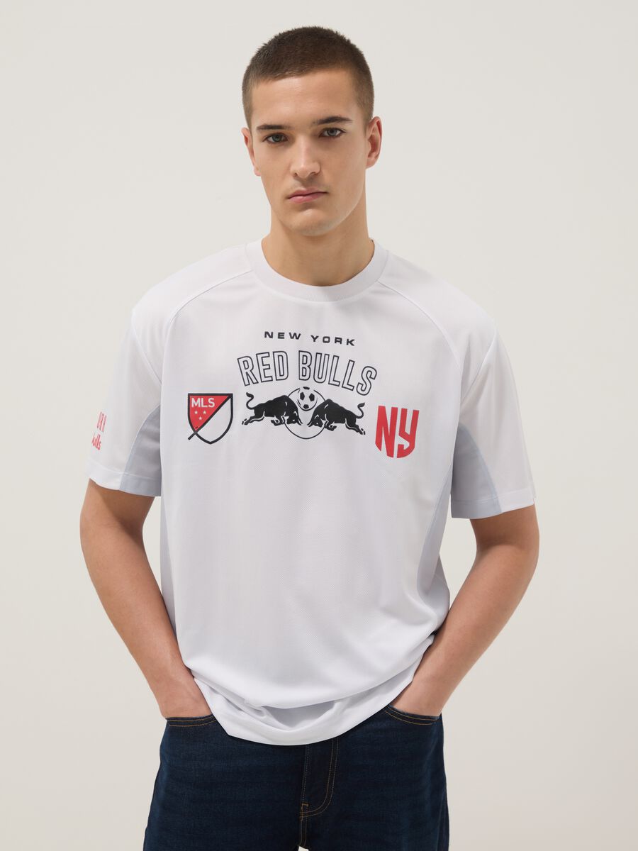 Short sleeve pure cotton white regular fit Red Bulls T-shirt_0