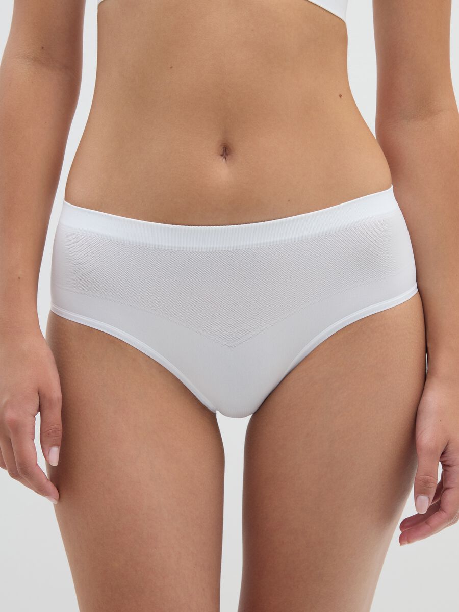 Slip elasticizzato bianco senza cuciture regular fit_1