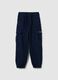 Children's stretch cotton blue cargo trousers_3
