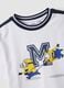 White oversized stretch cotton T-shirt with Minions print for boys_2